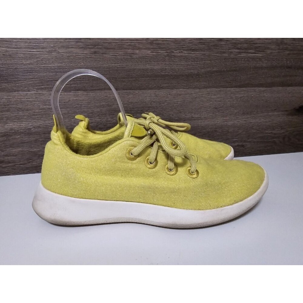 Allbirds Mens Yellow Wool Lace Up Low Top Running Sneakers Shoes Size 8